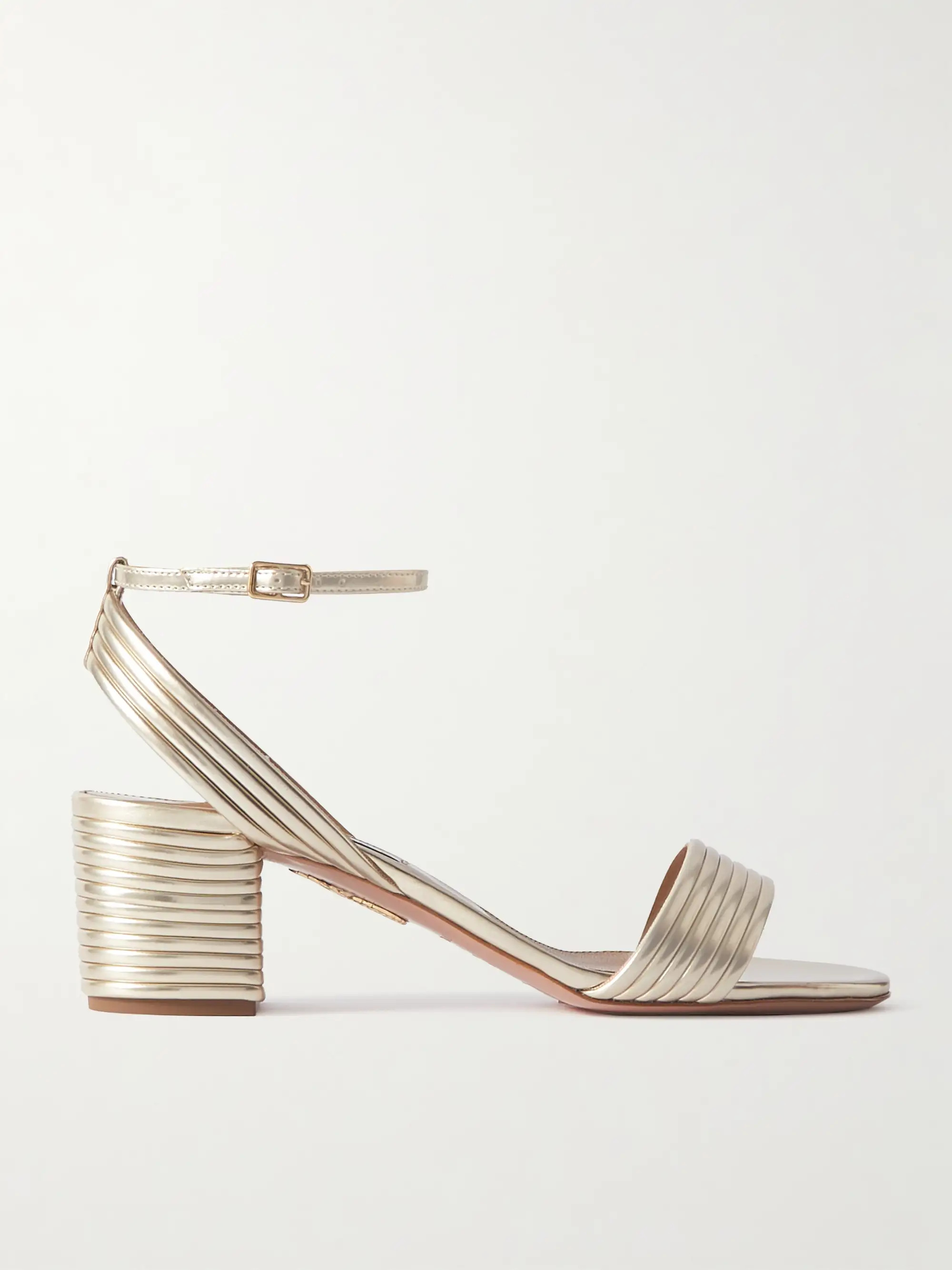 Sundance 50 metallic vegan leather sandals | NET-A-PORTER (UK & EU)