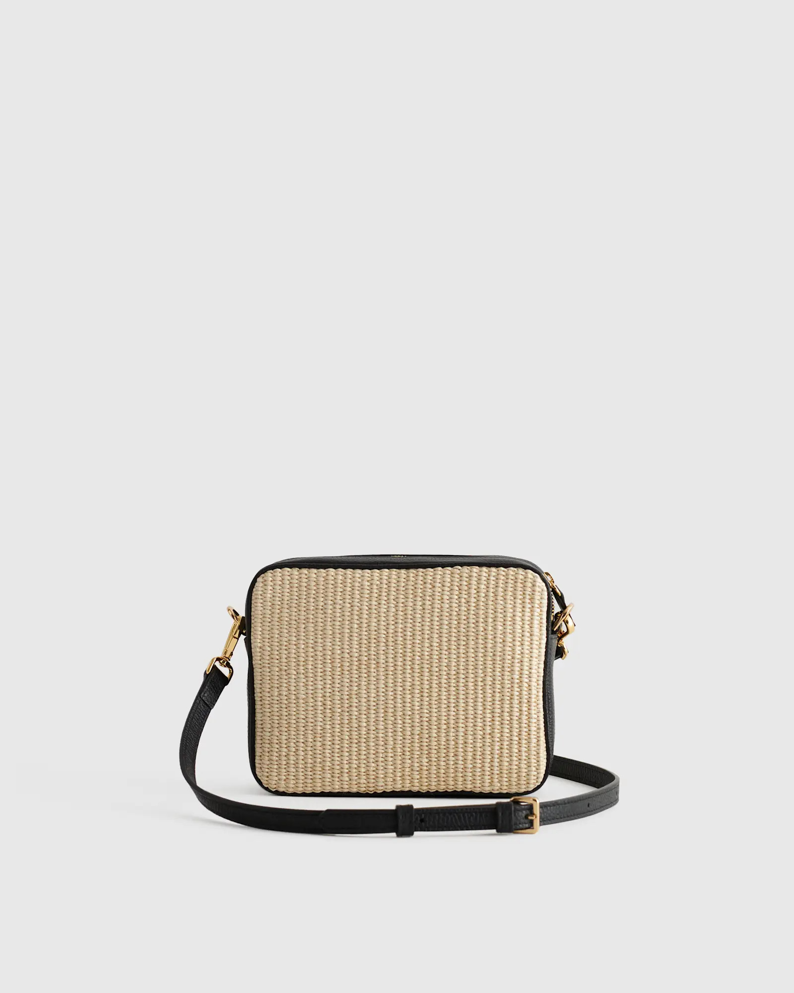 Italian Leather & Raffia Crossbody in Natural | Quince