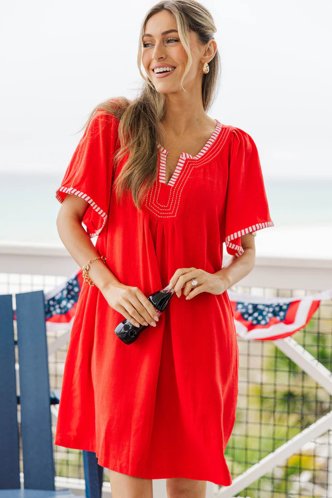 Where You Feel Free Red Dress | The Mint Julep Boutique