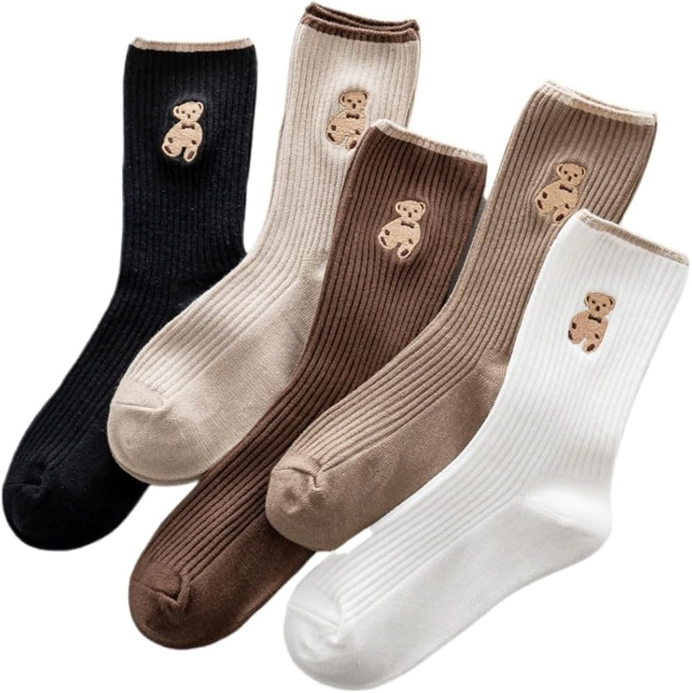 Women's Fashion Cute Socks Novelty Funny Above Ankle Crew Socks Holiday Gifts for Women 5 Pairs | Amazon (US)