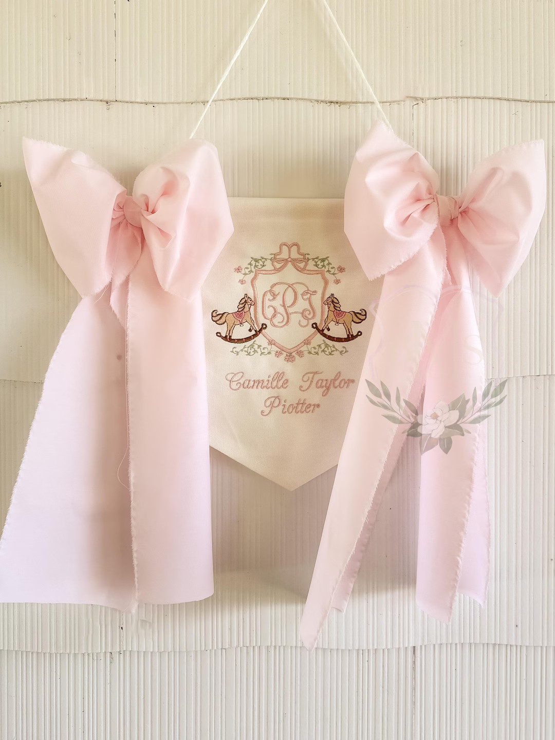 Rocking Horse Baby Banner | Hospital Door Banner | Girls Embroidered Crest Banner - Etsy | Etsy (US)