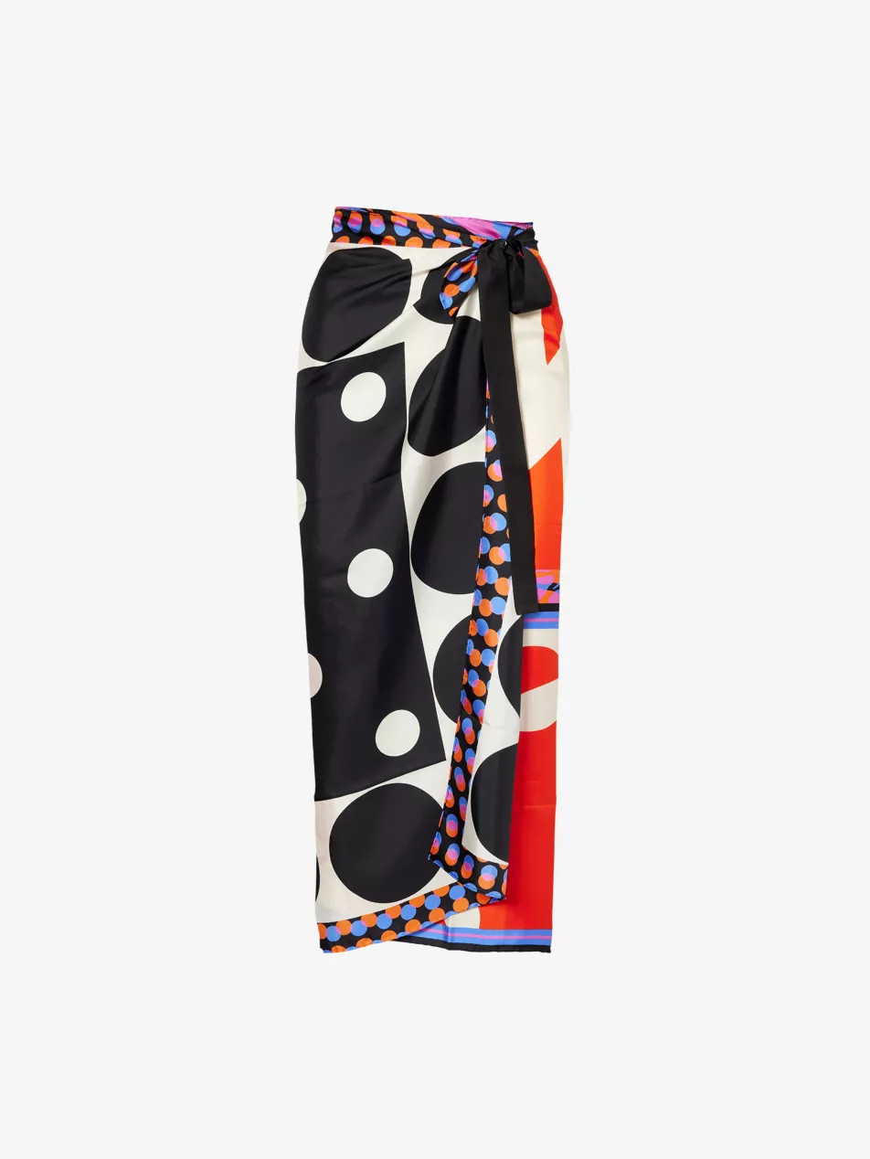 Scarf Wrap Silk Midi Skirt | Selfridges