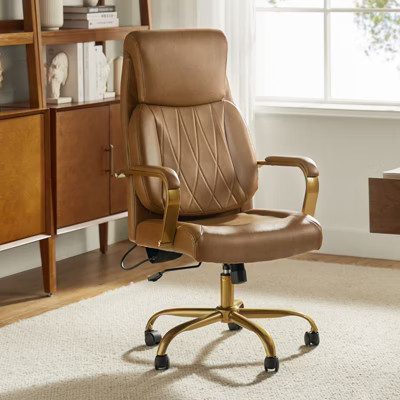 Norbert Mid-century Ergonomic 360-degree Swivel Office Chair with Lumbar Support  | HULALA HOME-CAMEL | Target