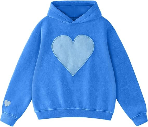 FAIABLE Hoodies for Women Heart Patch Couples Hoodies Sweatshirts Heavyweight Heart Hoodie 2026 V... | Amazon (US)