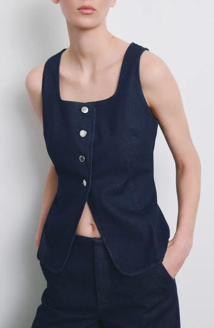 Square Neck Denim Vest | Nordstrom