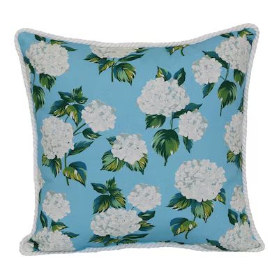 allen + roth  Floral Blue Square Throw Pillow | Lowe's