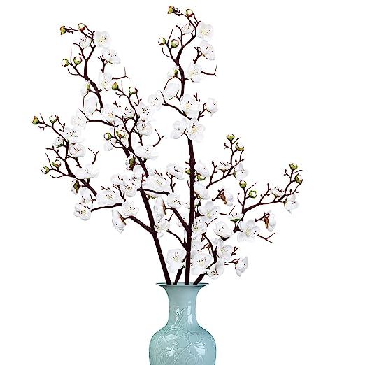 Sunm boutique 2 Pack Plum Blossom Artificial Flowers Simulation Flower Table Decoration Accessori... | Amazon (US)