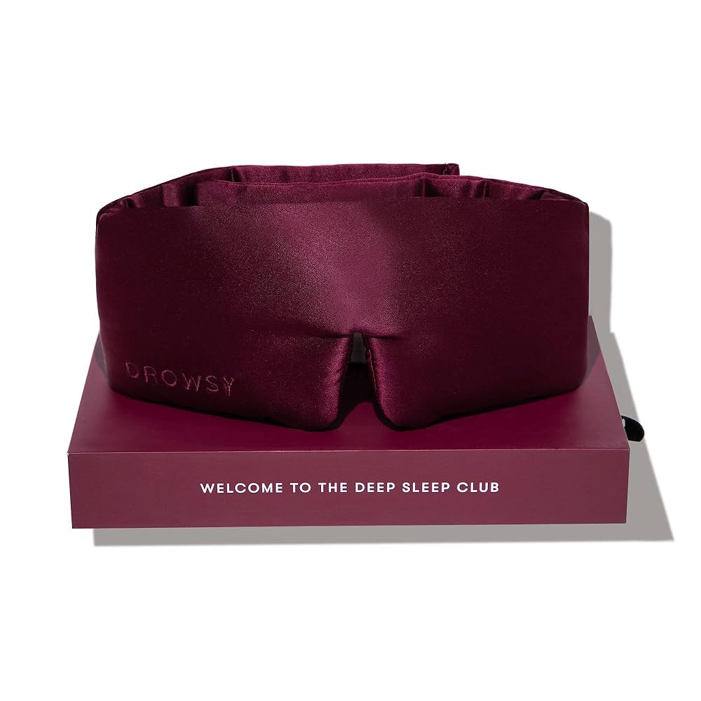 DROWSY Silk Sleep Mask - Face-Hugging, Padded Cocoon for Luxury Sleep in Total Darkness - 100% Pu... | Amazon (US)