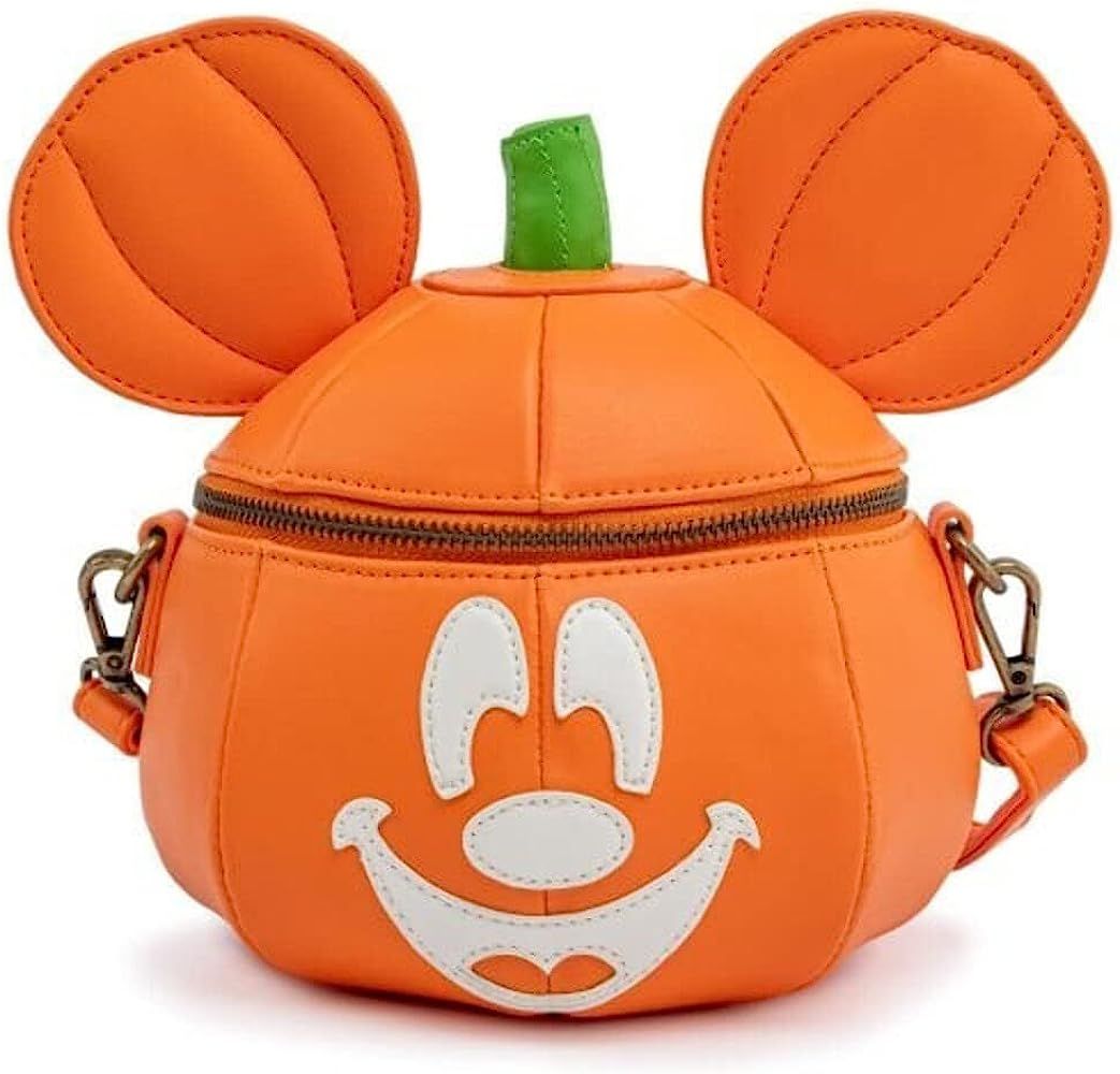 Disney Mickey Mouse Mick-O-Lantern Halloween Crossbody Purse bag | Amazon (US)