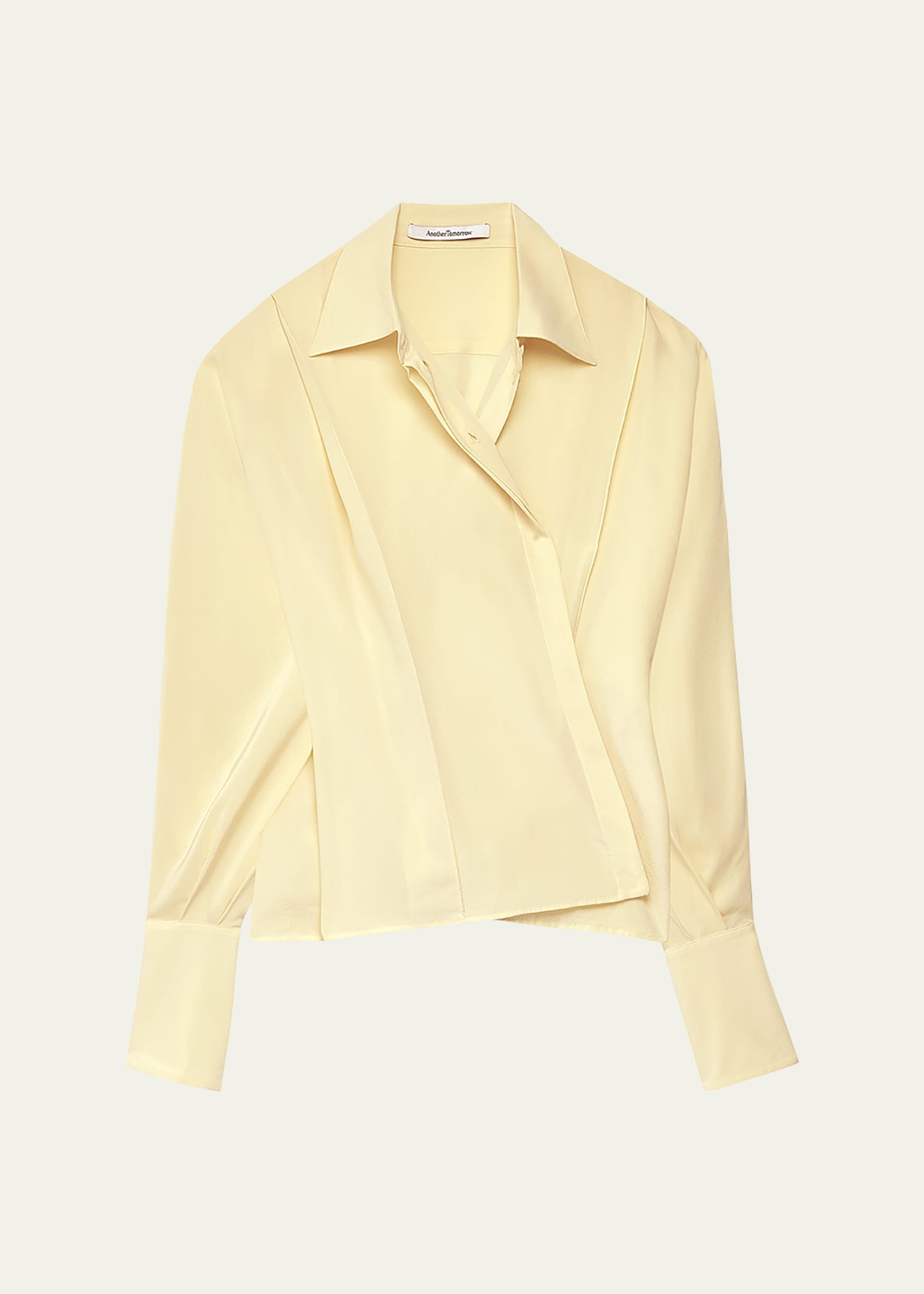 Another Tomorrow Convertible Pleated Silk Wrap Shirt | Bergdorf Goodman
