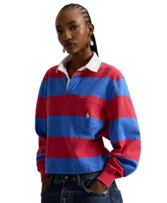 Polo Ralph Lauren Women's Wide Stripe Rugby Shirt - Red/Blue | Macy's