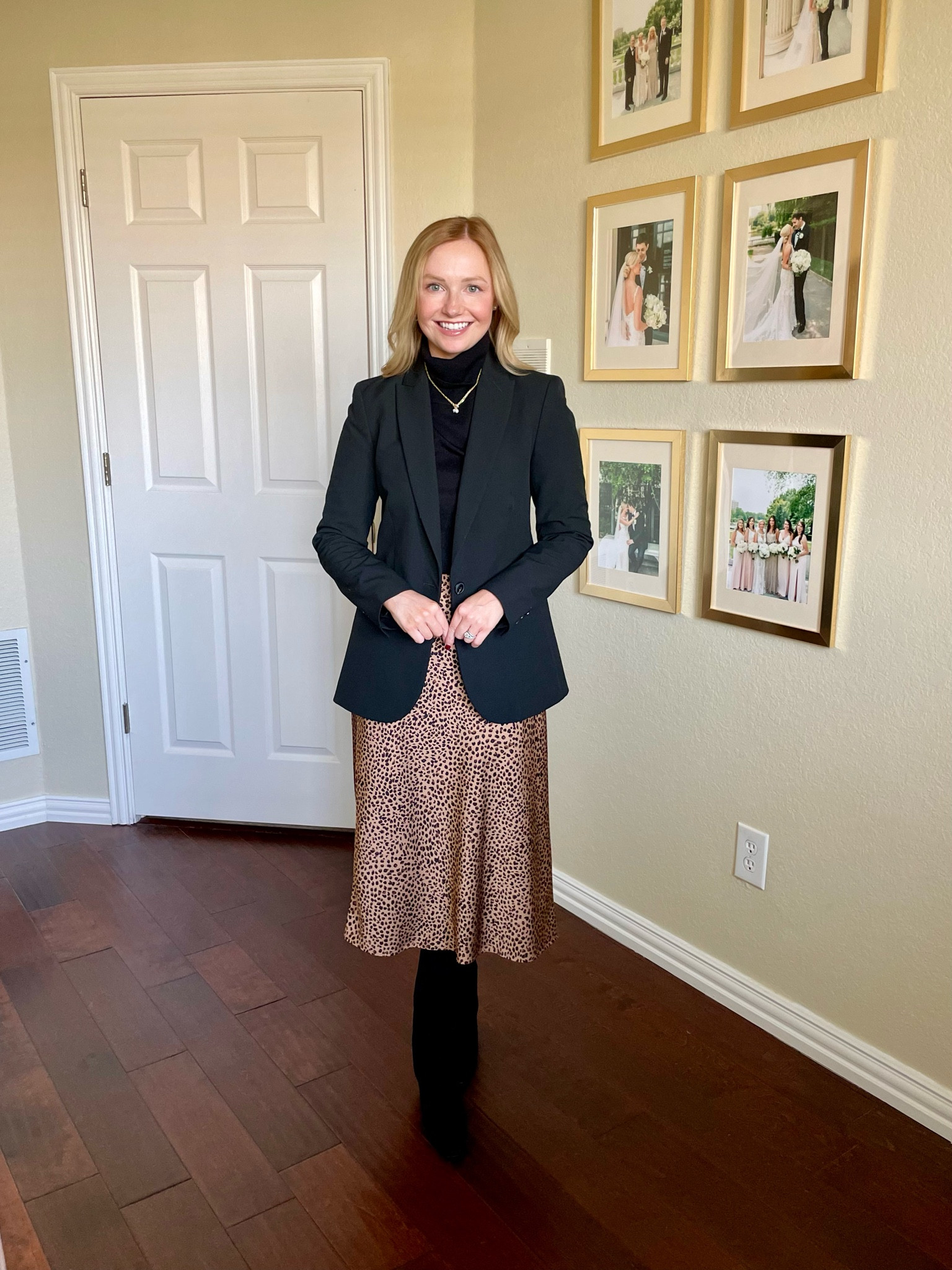 Wearing an XS in top, 0 in blazer and XS in skirt | leopard skirt, cheetah skirt, workwear, fall workwear, black boots, blazer 

#LTKStyleTip #LTKSeasonal #LTKWorkwear