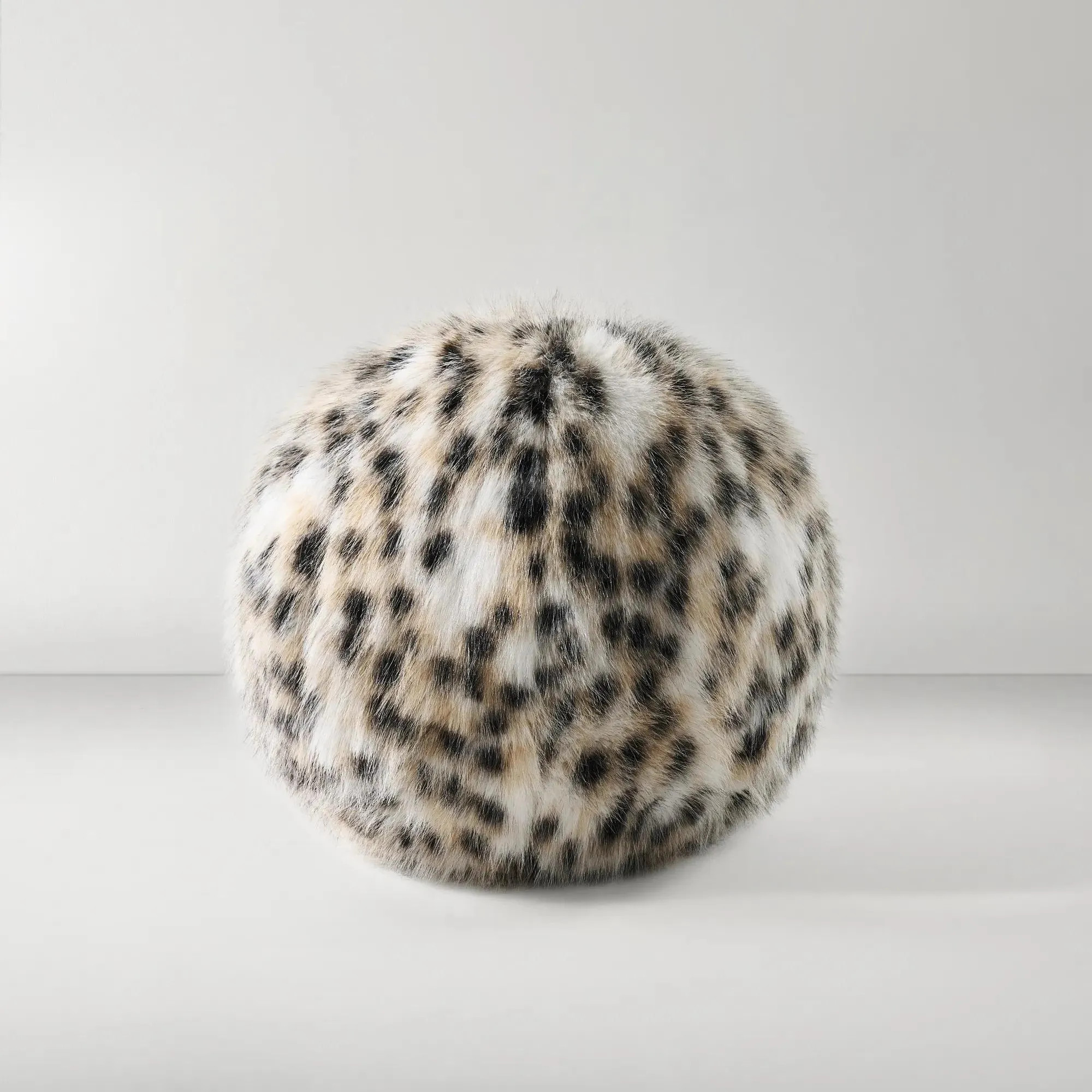 Spotted Faux Fur Ball Pillow 12" | Z Gallerie