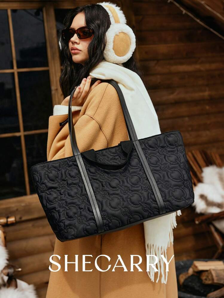 SHECARRY Quilted Lightweight Travel Tote Bag, Large Capacity | SHEIN