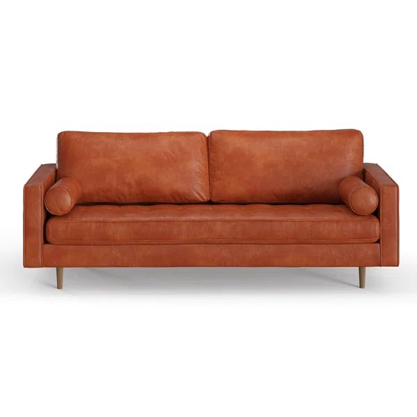 Geo 84" Genuine Leather Square Arm Sofa | Wayfair North America