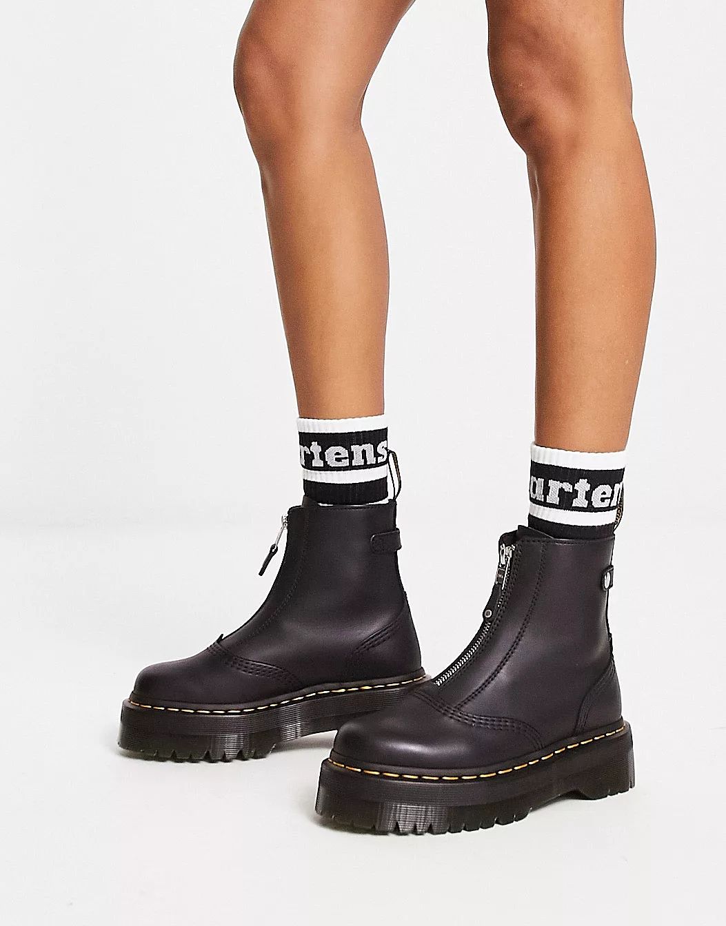 Dr Martens Jetta zip quad boots in black | ASOS (Global)