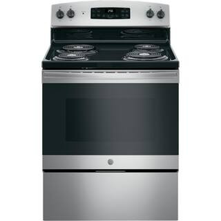 30 in. 5 cu. ft. Electric Range with Self-Cleaning Oven in Stainless Steel | The Home Depot