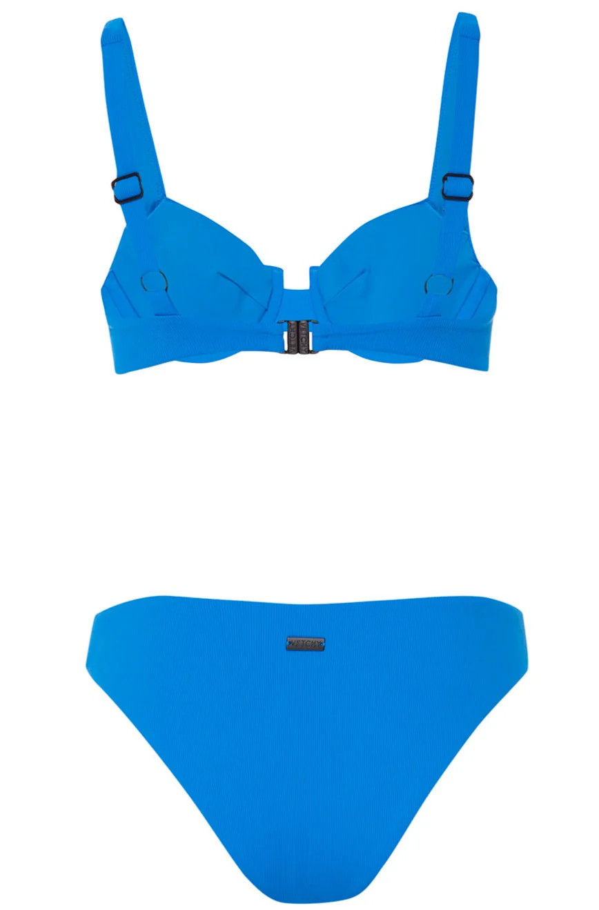 Laguna Bikini Blue Ribbed Set | VETCHY LLC