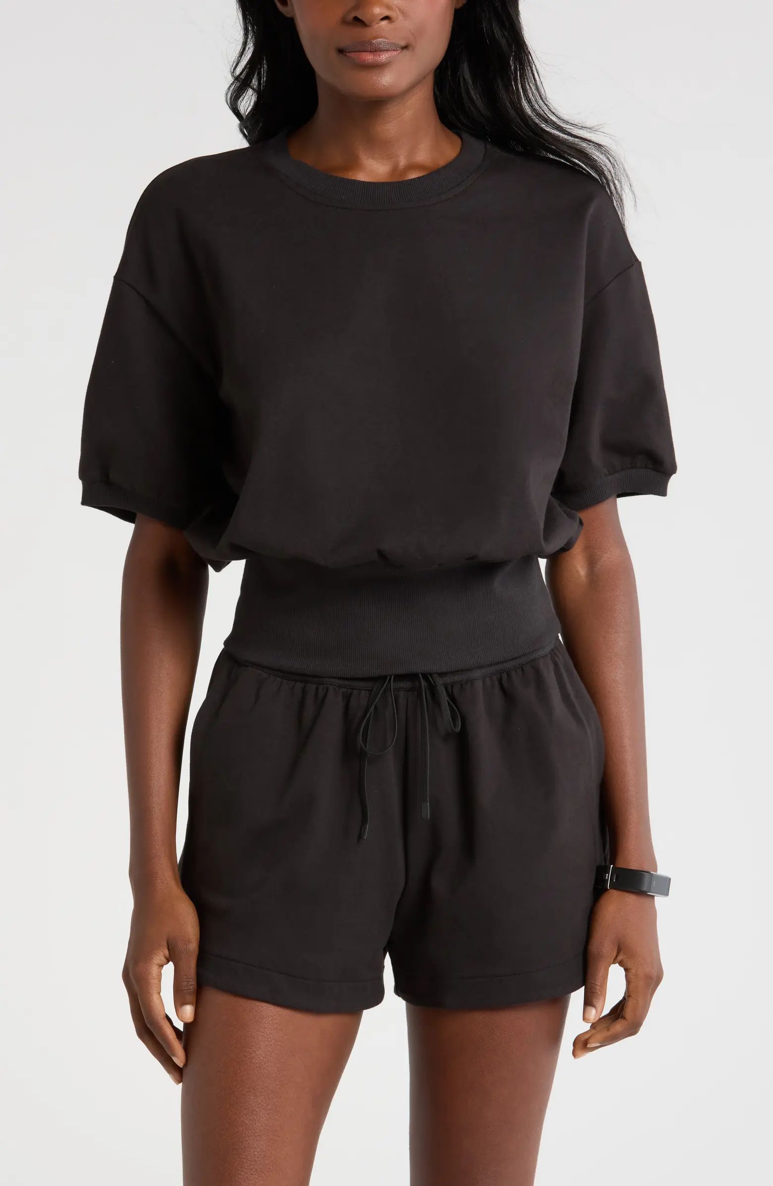 Zella Short Sleeve Cotton Sweatshirt | Nordstrom | Nordstrom