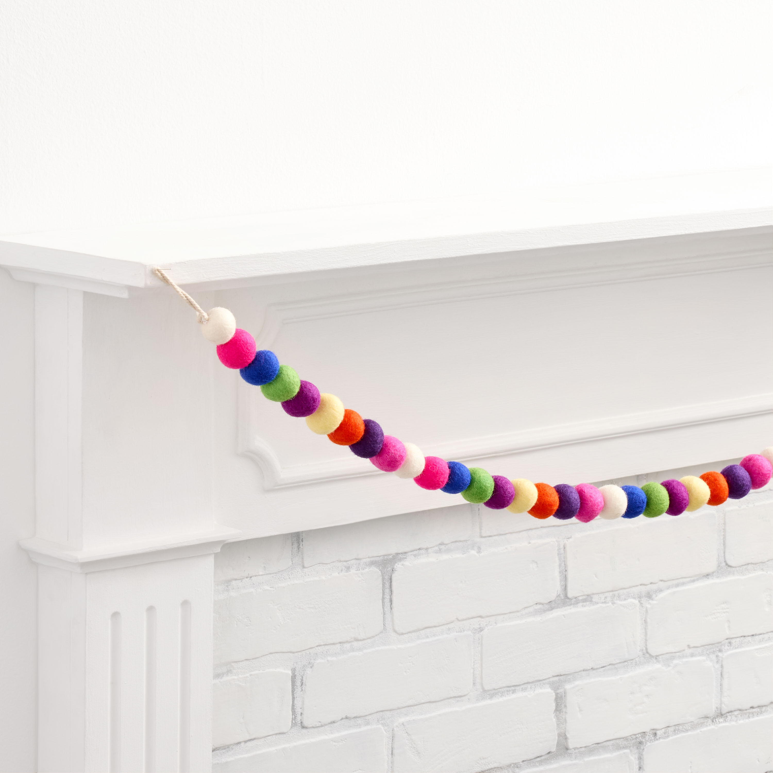 Multicolor Wool Pom Pom Garland | World Market