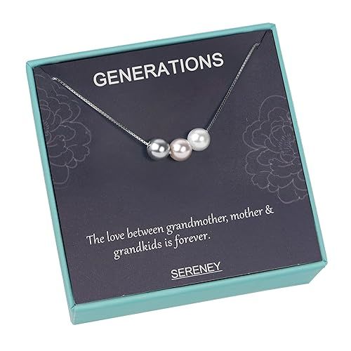 Mothers Day Gifts for Grandma Sterling silver grandma necklace,3 generations necklace as birthday... | Amazon (US)