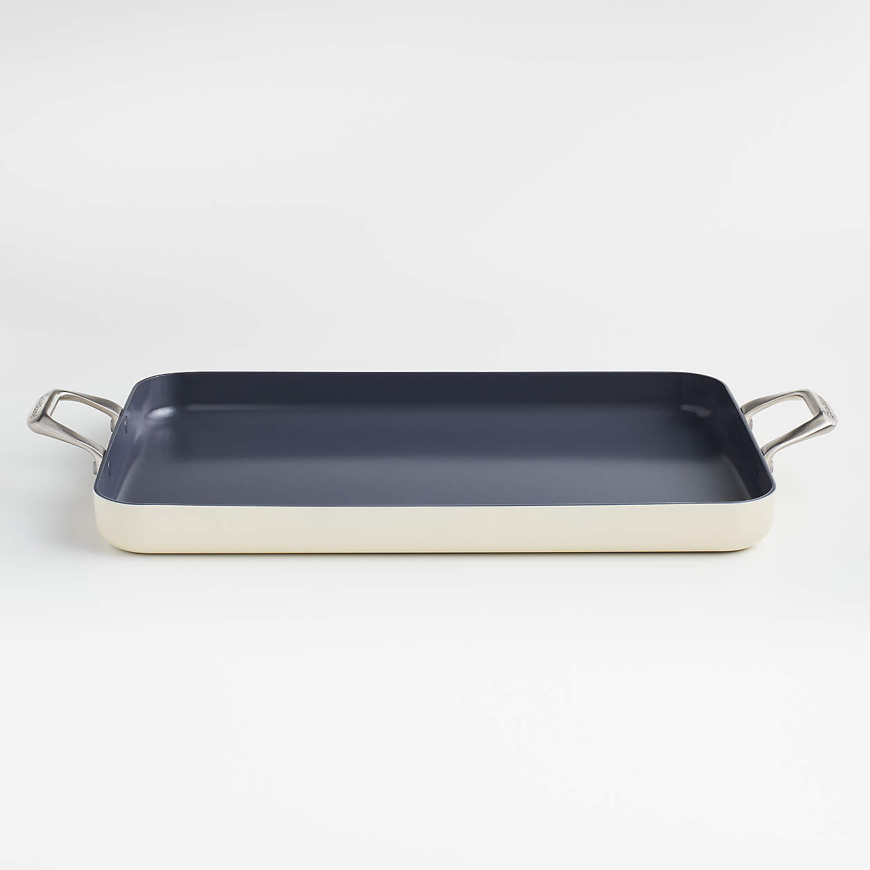 Crate & Barrel EvenCook Ceramic Cream Nonstick Double Burner Griddle + Reviews | Crate & Barrel | Crate & Barrel