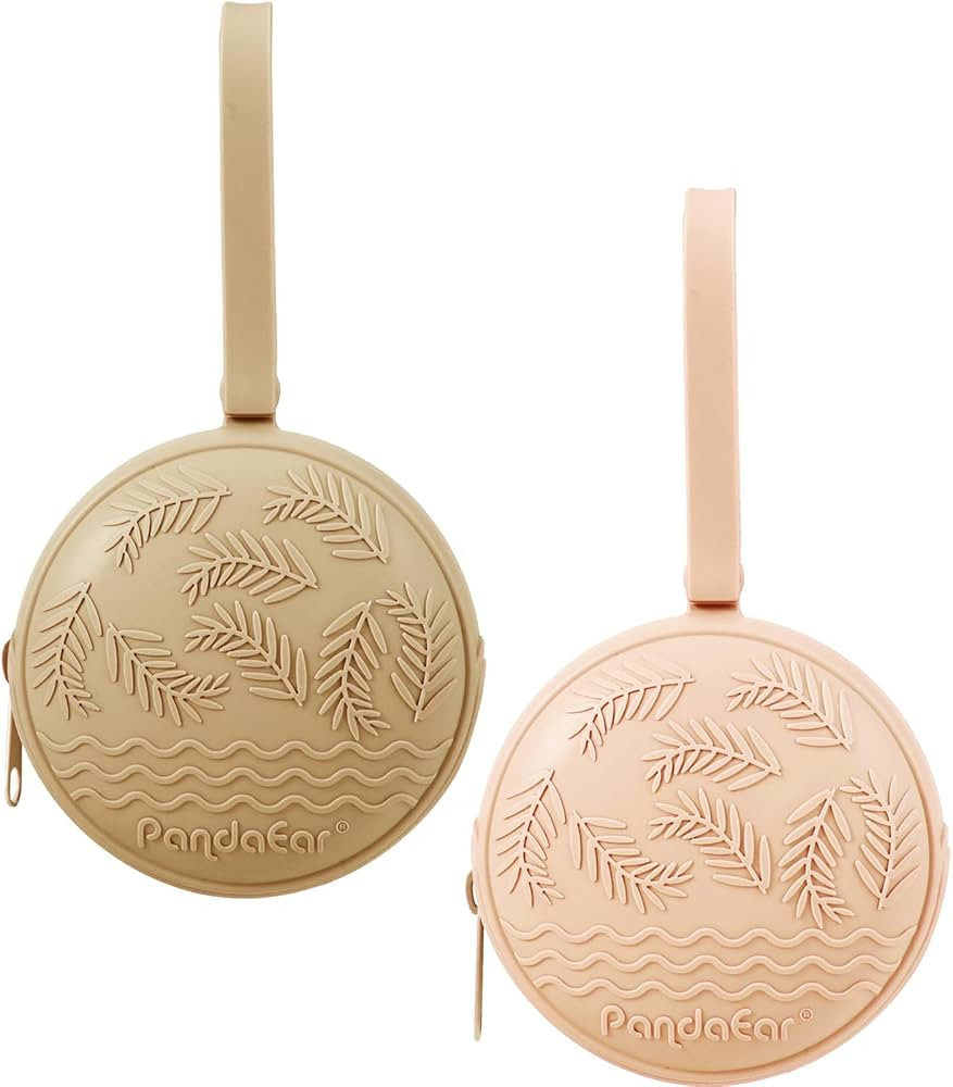 PandaEar Silicone Pacifier Holder Case for Diaper Bag, 2 Pack Baby Pacifier Case Binky Holder, Po... | Amazon (US)