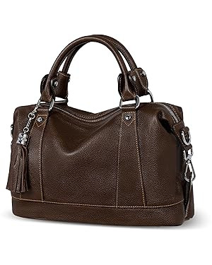 HESHE Womens Genuine Leather Handbags Purse Crossbody Satchel Tote Bags Ladies Real Leather Bags | Amazon (US)
