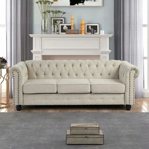 Adolina 82" Rolled Arm Chesterfield Sofa | Wayfair Professional