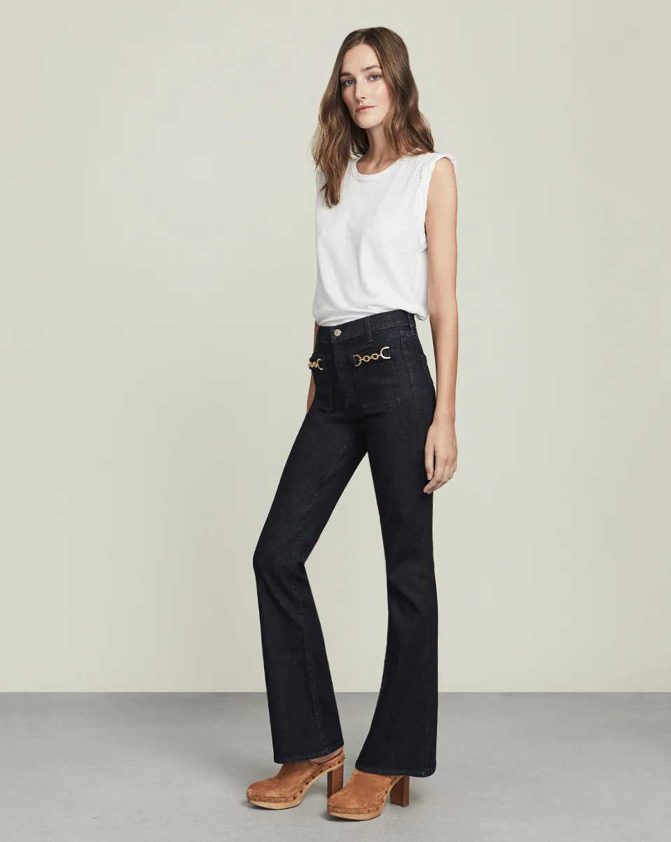 Florence Flare-Leg Jean |  Chain Pockets | Veronica Beard
