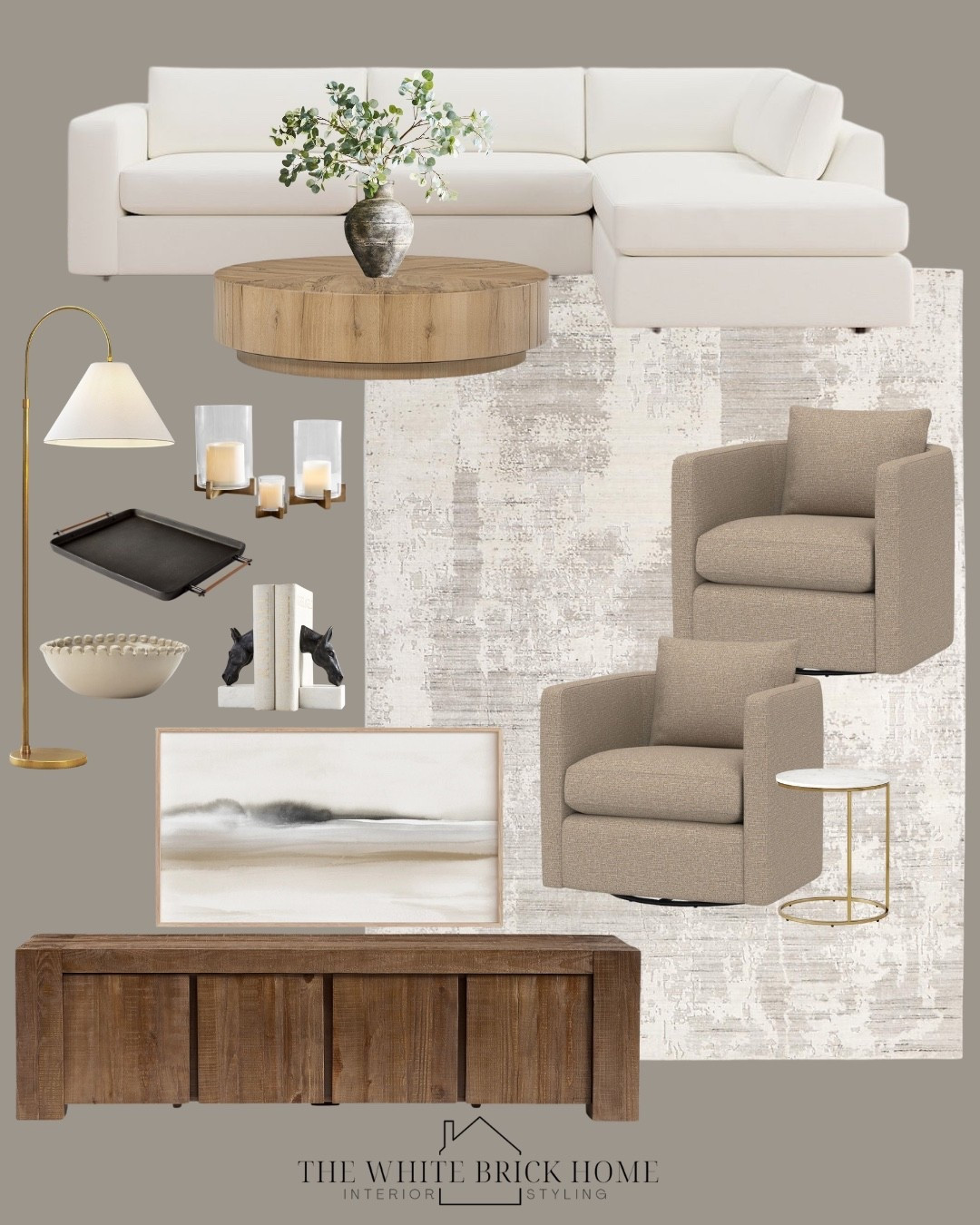 A stunning living room design with a modern feeling rug, and warm wood furniture that makes the room feel cozy with a touch of rustic. 

🖤🖤

Living room, living room decor, living room ideas, living room design, living room decor, living room furniture, family room, family room decor, family room ideas, family room furniture, sectional, couch, sofa, area rug, accent chair, home accessories, media console, coffee table, floor lamp, frame tv, wall art, pottery barn, crate and barrel, Etsy 



#LTKHome #LTKSaleAlert #LTKSeasonal