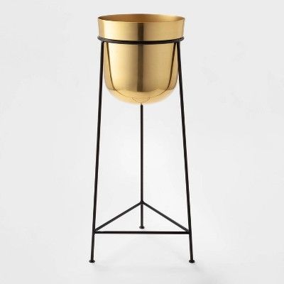 26" x 9.2" Brass Planter With Stand Gold/Black - Project 62™ | Target