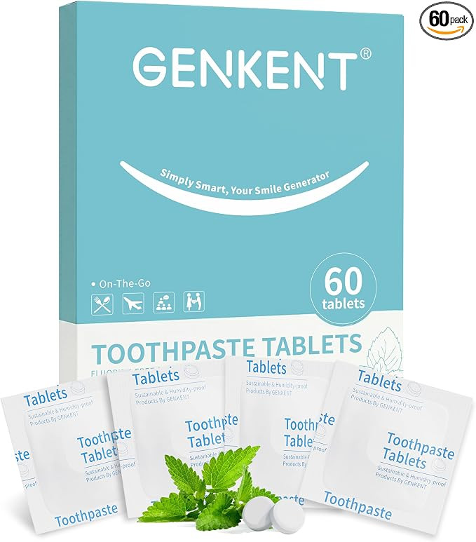 GENKENT Nano Hydroxyapatite Toothpaste Tablets, Individual Packaging Travel Friendly, Fluoride & ... | Amazon (US)