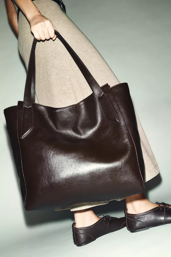 MAXI SHOPPER BAG WITH HANDLE DETAIL | Zara US