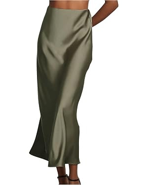 SHENHE Women's Satin Maxi Skirts High Waisted A Line Long Skirts Elegant Office Skirts | Amazon (US)