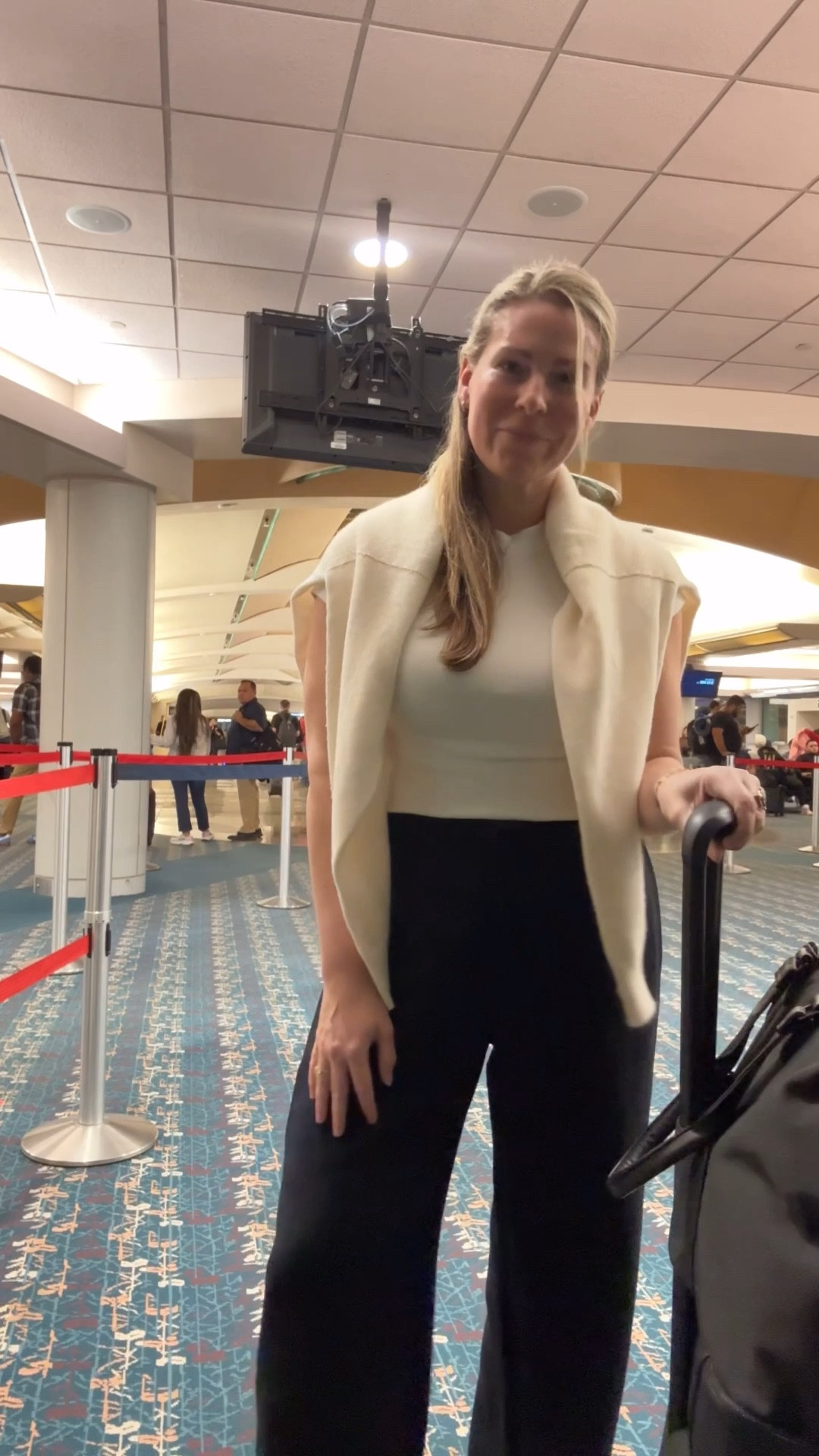 Wrinkle free pants: medium/regular)
Shirt: medium 
Cashmere sweater: medium 
Sneakers: medium 
Luggage

#LTKOver40 #LTKTravel #LTKdayinmylife