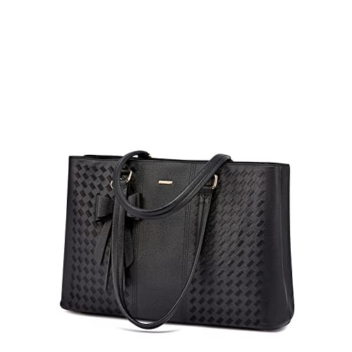 LOVEVOOK Laptop Tote Bag for Women 15.6 Inch Waterproof PU Leather Computer Bags for Business Office Work Briefcase | Amazon (US)