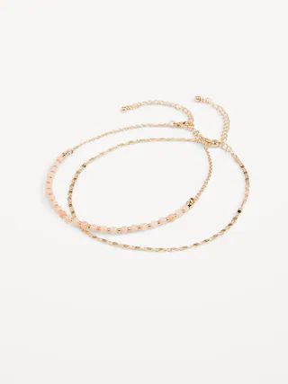 Gold-Plated Anklet 2-Pack for Women | Old Navy (US)