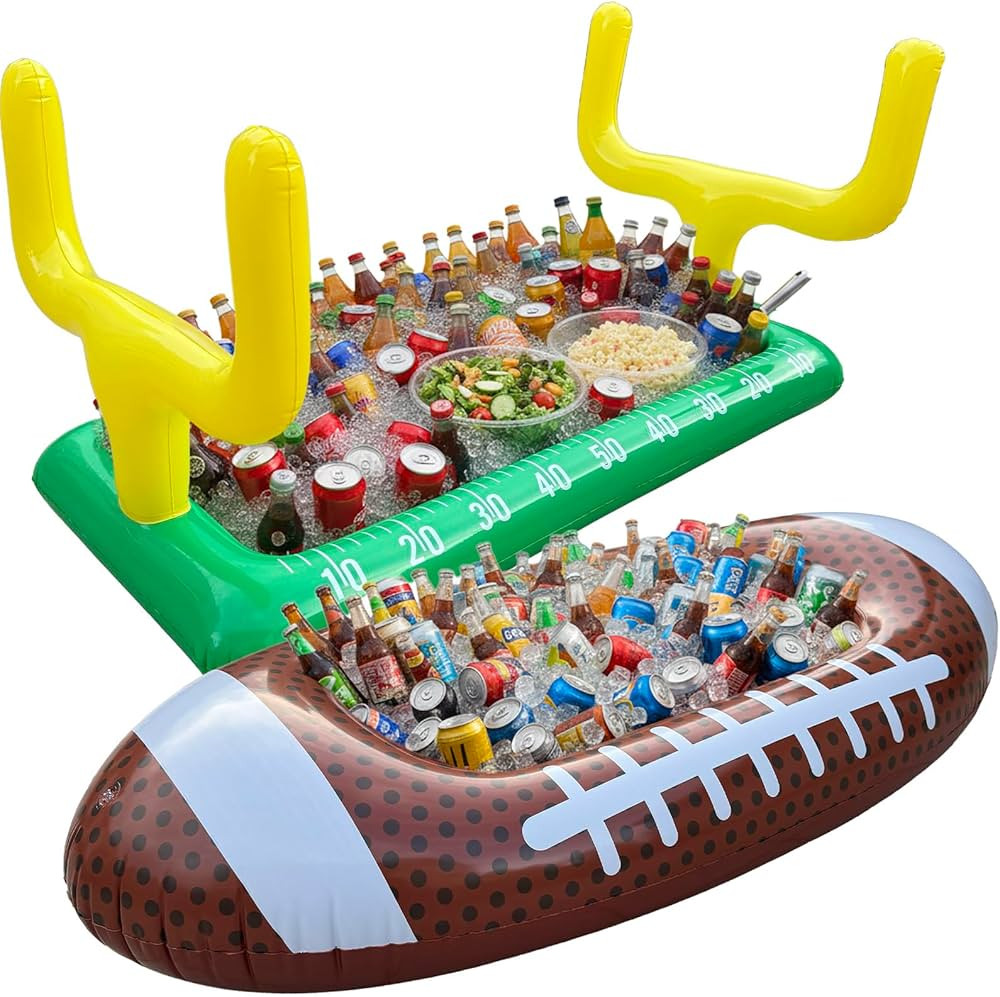 Inflatable Football Stadium Cooler Set, 2-Piece Football Ice Buffet Serving Bar for Food & Drinks... | Amazon (US)