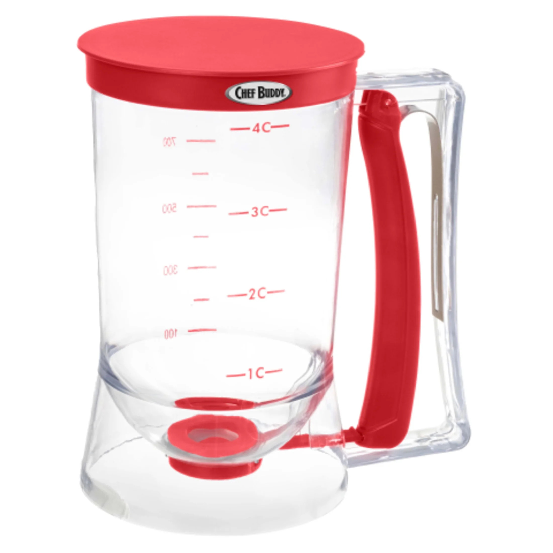 Chef Buddy 4-Cup Pancake Batter Dispenser with Squeeze Handle (Red) | Walmart (US)