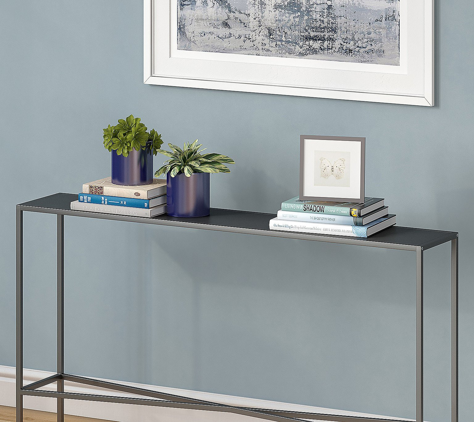 Hudson&Canal Henley Rectangular Console Table w ith Metal Top | QVC