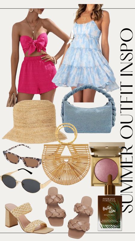 Summer outfit inspo / summer dress, summer vacation outfit, sunglasses, blush, bronzer, summer purse, sun hat 

#LTKSaleAlert #LTKShoeCrush #LTKFindsUnder50