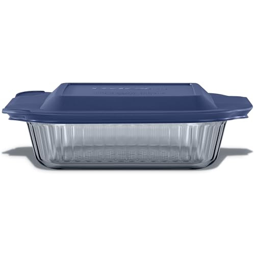 Pyrex Colors (8"x8") Tinted Glass Baking Dish with BPA-Free Lid, Oblong Bakeware Glass Pan For Casserole & Lasagna, Dishwasher, Freezer, Microwave and Pre-Heated Oven Safe, Smoke | Amazon (US)