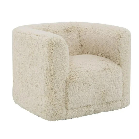 ACME Upendo Yakety Yak Sand Fabric Upholstered Chair with Swivel in Beige | Walmart (US)