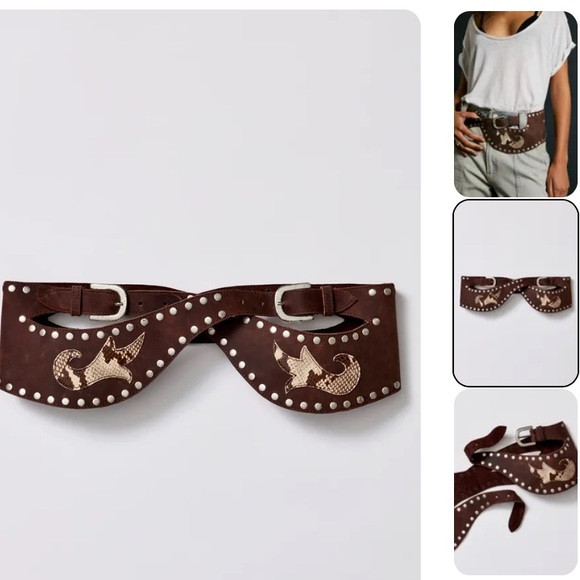 Free people leather rock Hendrix belt new without tags choose size s, m brown | Poshmark