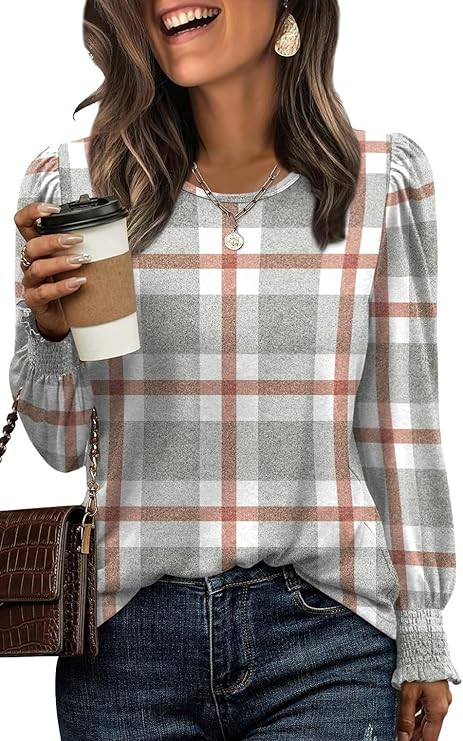 XIEERDUO Blouses for Women Dressy Casual Long Sleeve Shirts Fashion Clothing Puff Sleeve Tunic To... | Amazon (US)