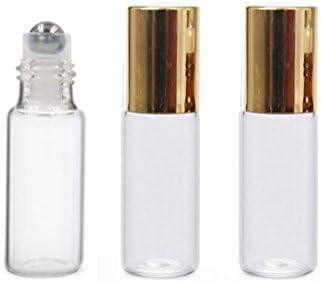 Clear glass 5ml 10 Packs Essential Oil Roller Bottles Empty Perfume Fragrance Cosmetic Liquid Lot... | Amazon (US)