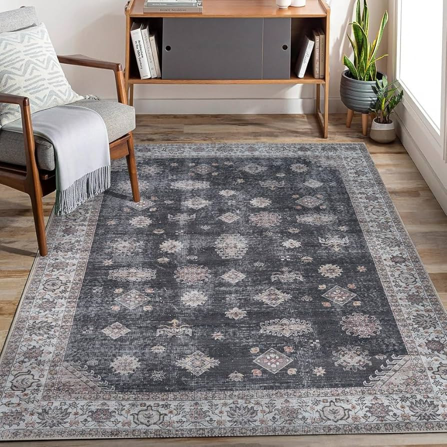 Adiva Rugs Machine Washable 4x6 Area Rug with Non Slip Backing for Living Room, Bedroom, Bathroom... | Amazon (US)