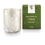Illume Noble Holiday Collection Balsam & Cedar Small Luxe Box Sanded Mercury Glass, 9 oz Candle, Med | Amazon (US)