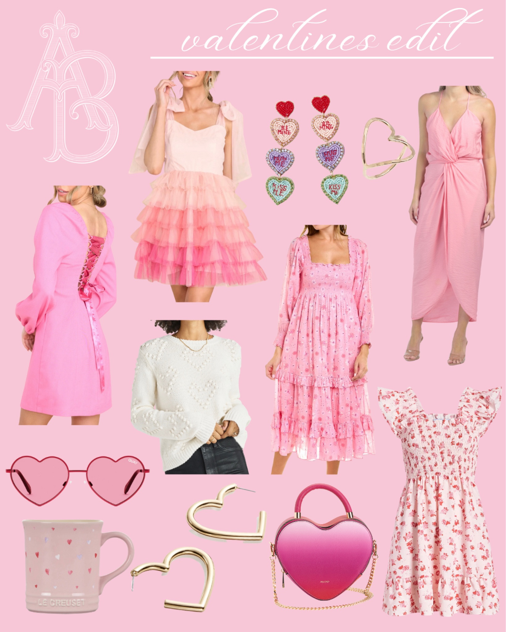 Some of my favorite finds for Valentine’s Day! 💗❤️💞

Grandmillennial style, pink dress, date night, Valentine’s Day, heart purse, heart sunglasses, tulle dress, loveshackfancy, Pom Pom sweater, heart earrings, sweetheart candy earrings, statement earrings, gold jewelry, pink maxi dress 

#LTKFind #LTKstyletip #LTKSeasonal